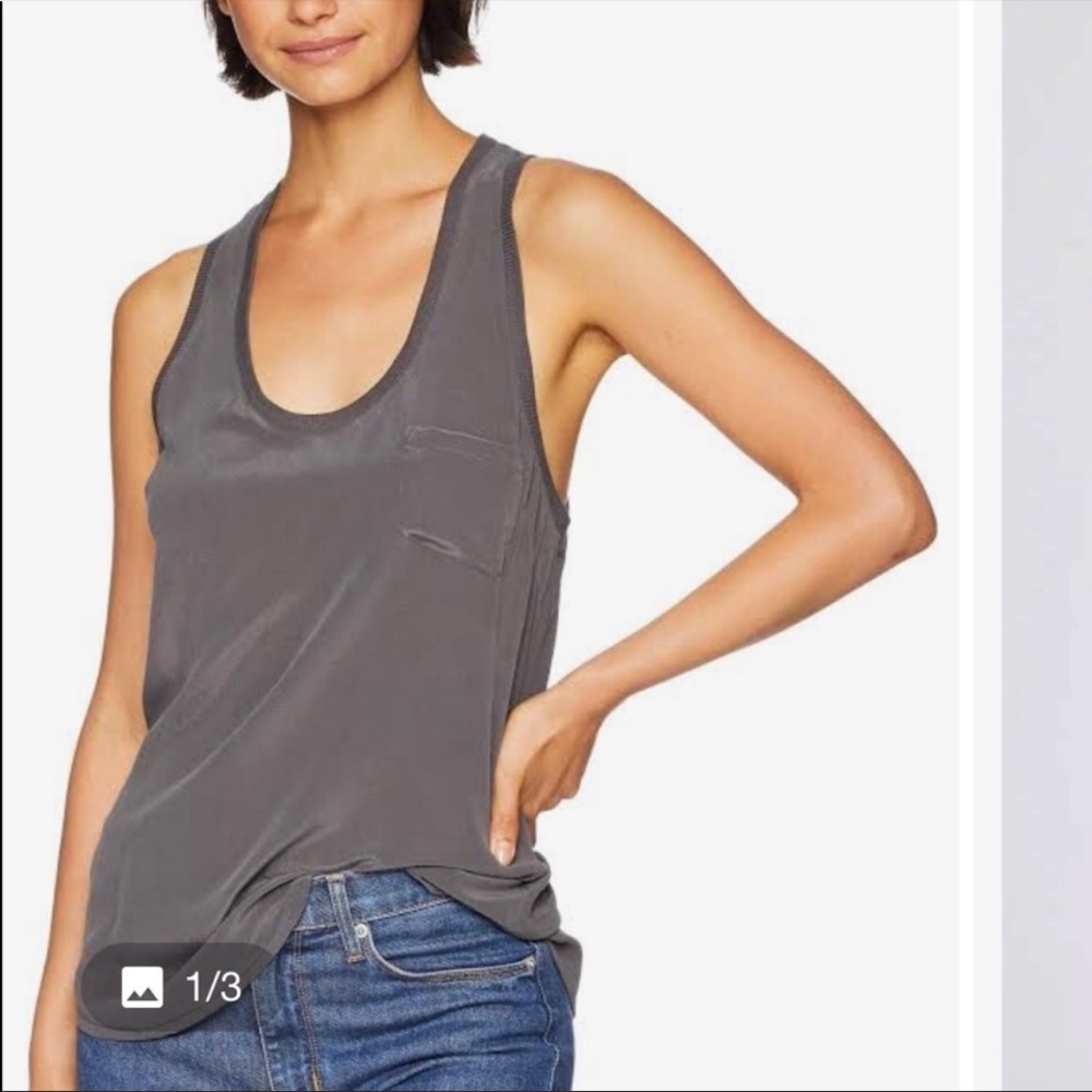 Joie | Alicia Gray 100% Silk Racerback Tank Size XXS